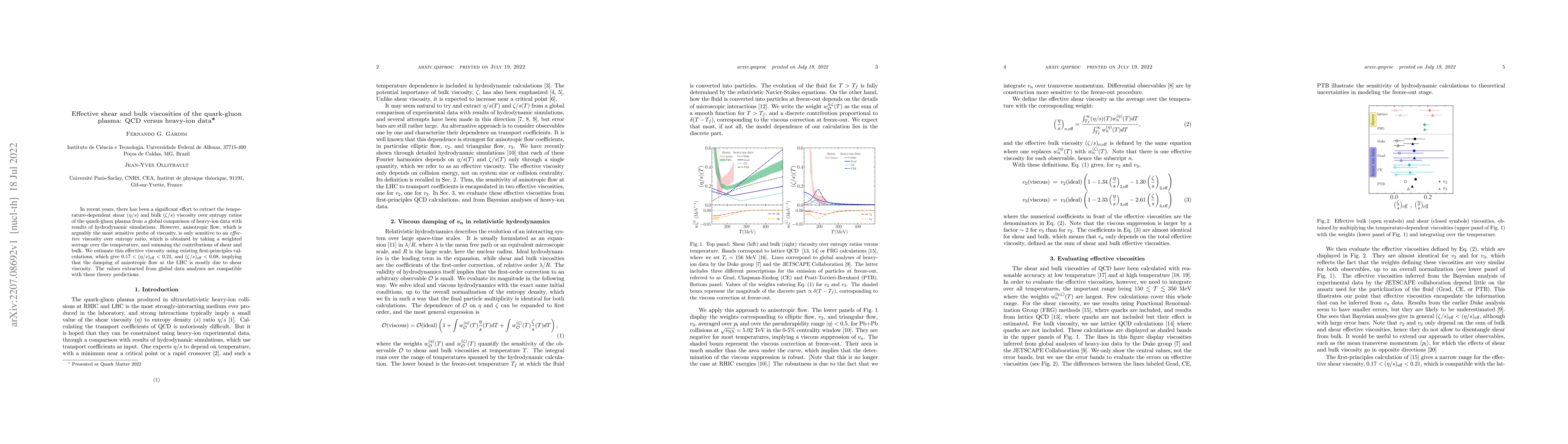 Thumbnail for Effective shear and bulk viscosities of the quark-gluon plasma: QCD
  versus heavy-ion data