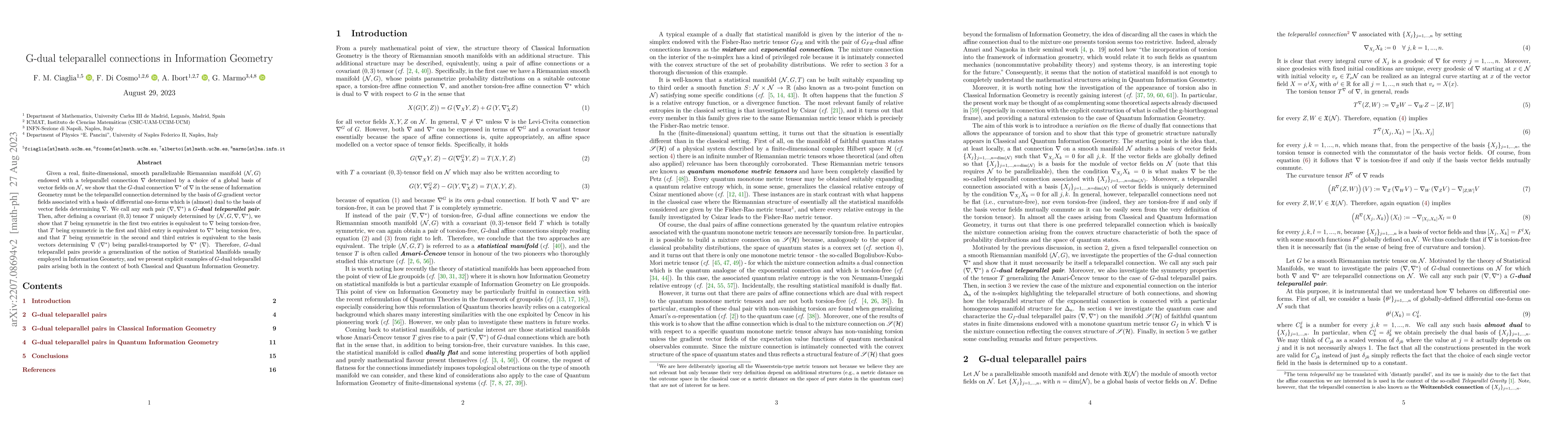 Thumbnail for G-dual teleparallel connections in Information Geometry