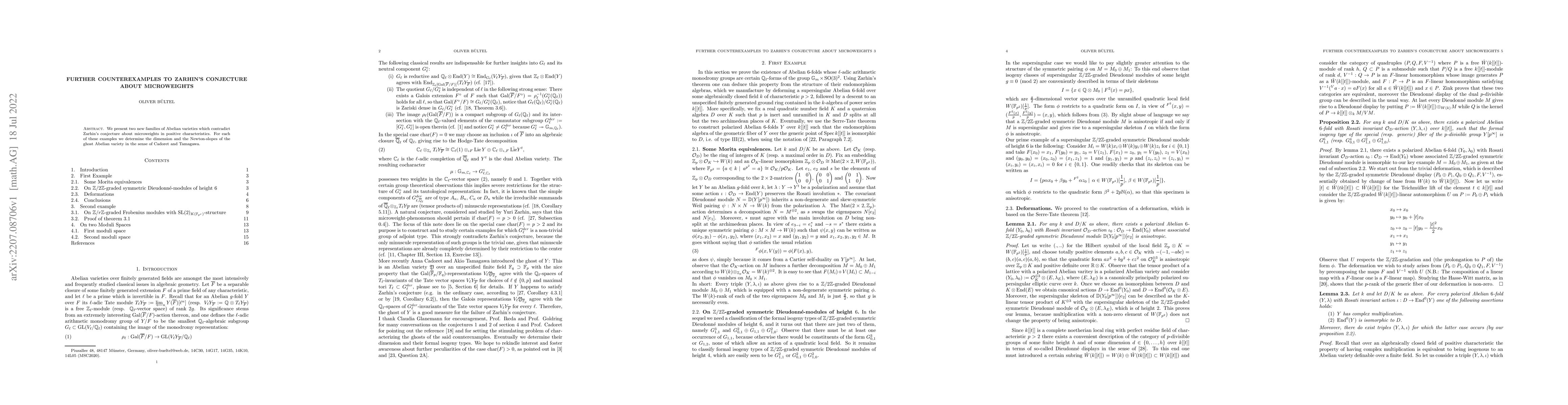 Thumbnail for Further Counterexamples to Zarhin's conjecture about micro weights