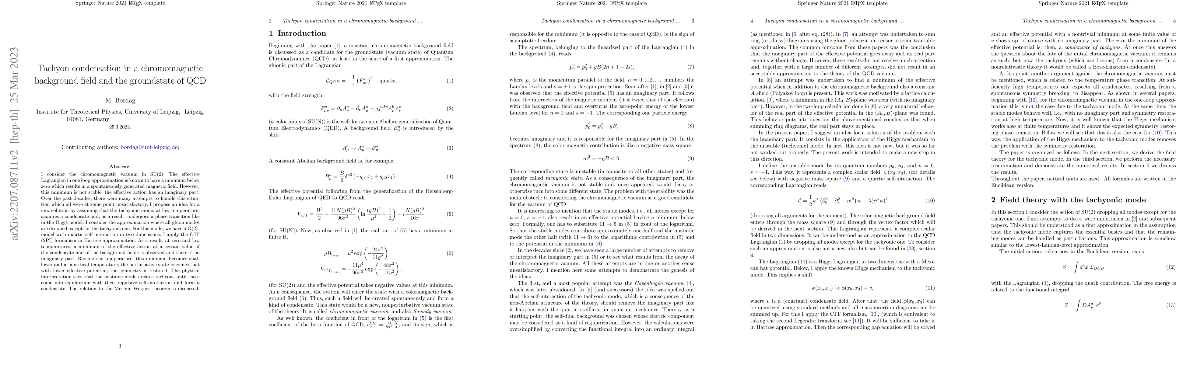 Thumbnail for Tachyon condensation in a chromomagnetic background field and the
  groundstate of QCD
