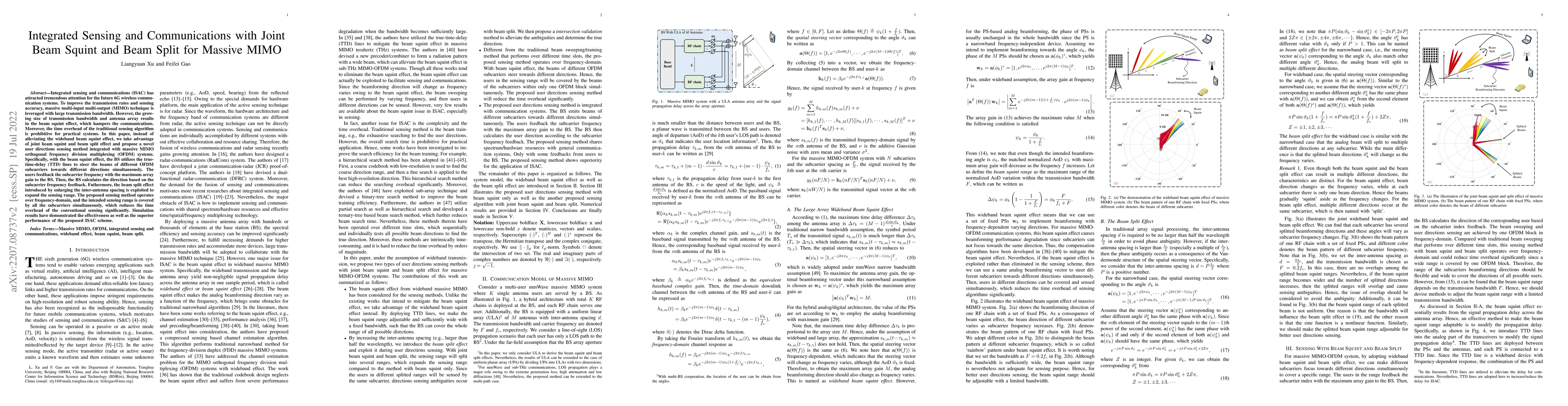 Thumbnail for Integrated Sensing and Communications with Joint Beam Squint and Beam
  Split for Massive MIMO