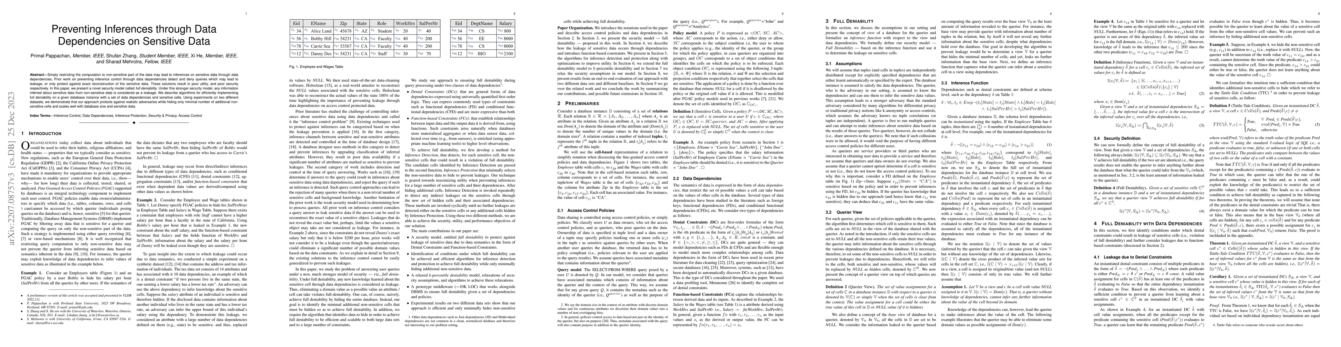 Thumbnail for Preventing Inferences through Data Dependencies on Sensitive Data