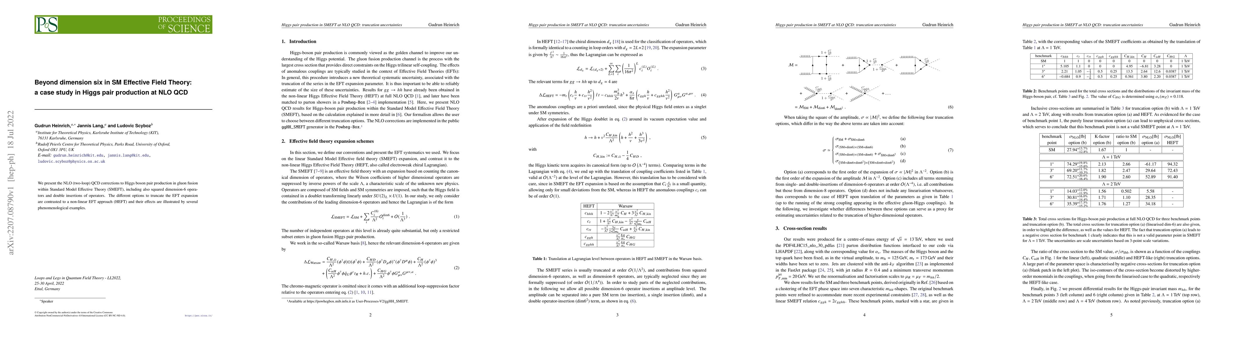 Thumbnail for Beyond dimension six in SM Effective Field Theory: a case study in Higgs
  pair production at NLO QCD