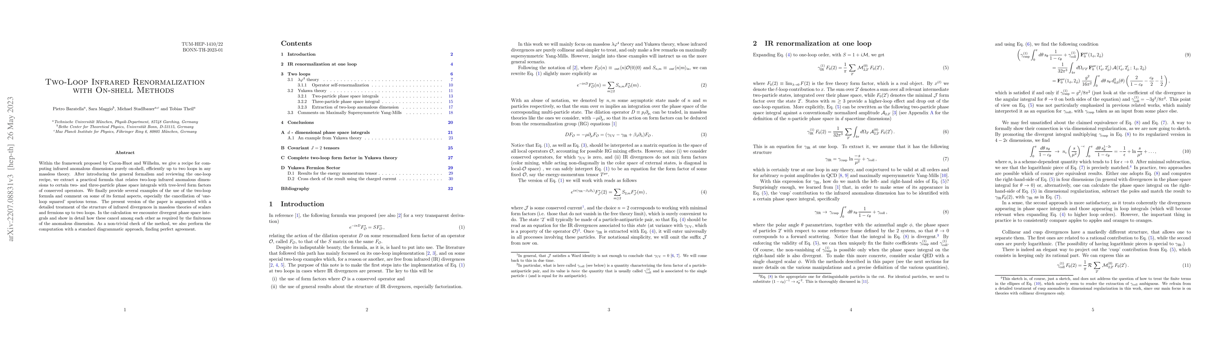 Thumbnail for Two-Loop Infrared Renormalization with On-shell Methods
