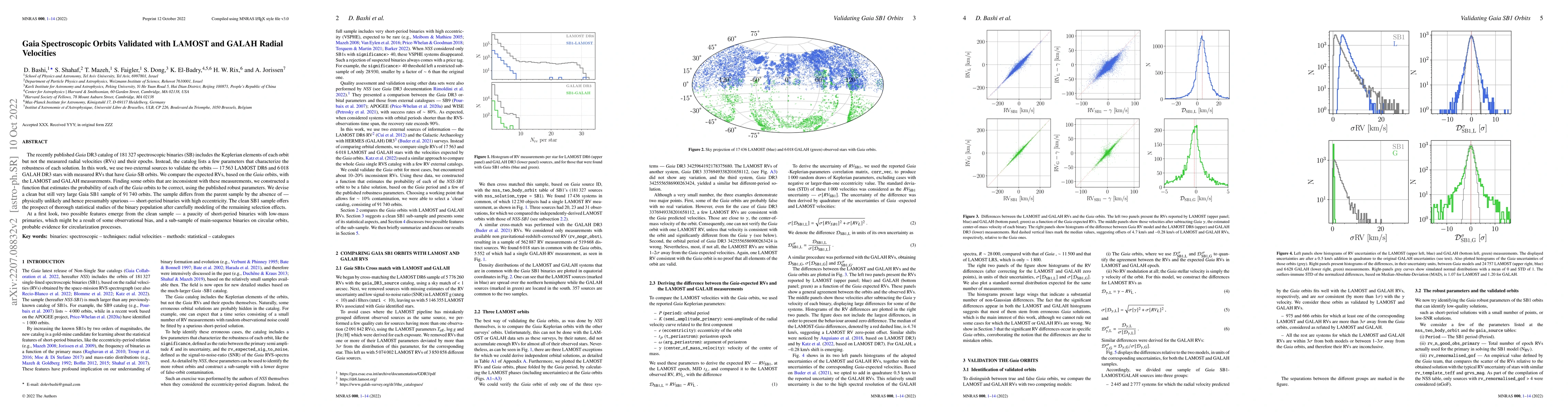 Thumbnail for Gaia Spectroscopic Orbits Validated with LAMOST and GALAH Radial
  Velocities