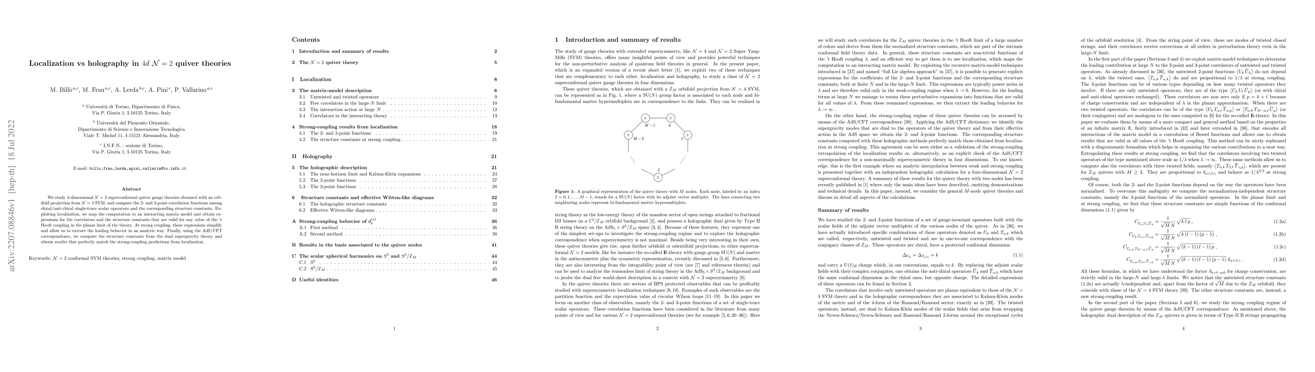 Thumbnail for Localization vs holography in $4d$ $\mathcal{N}=2$ quiver theories