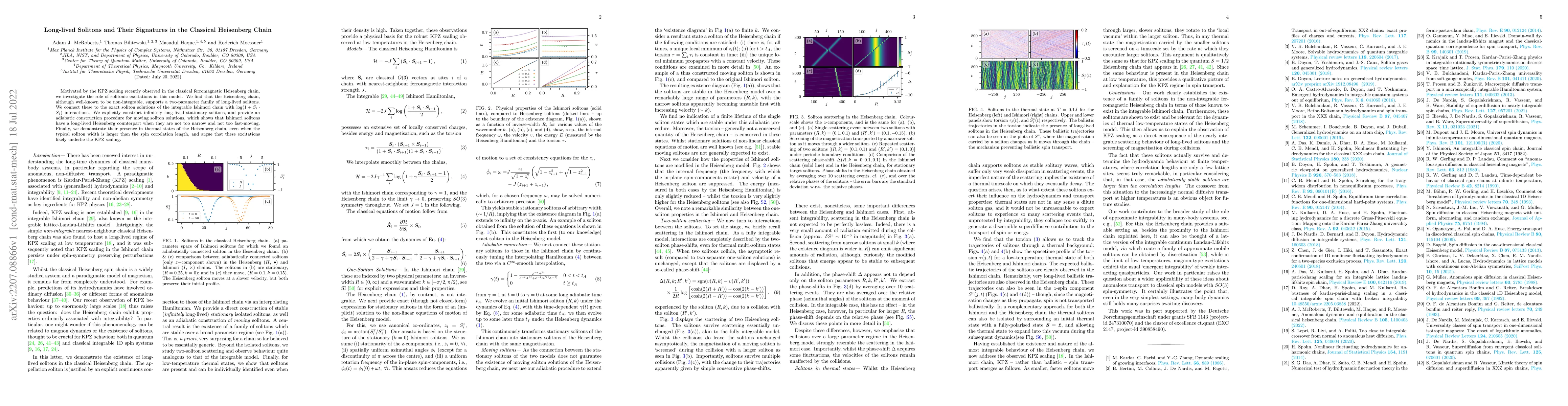 Thumbnail for Long-lived Solitons and Their Signatures in the Classical Heisenberg
  Chain