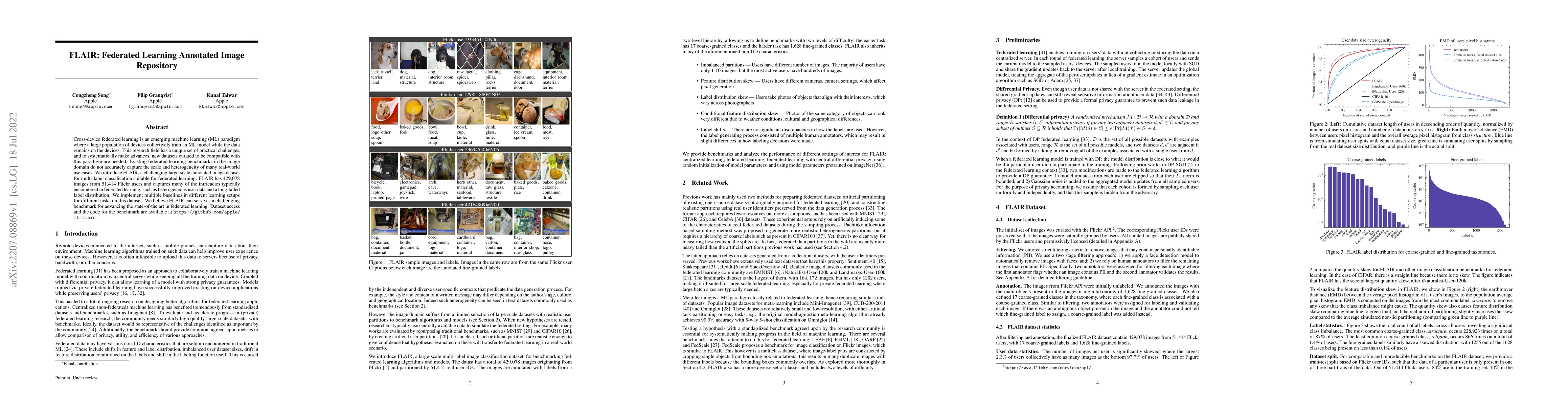 Thumbnail for FLAIR: Federated Learning Annotated Image Repository