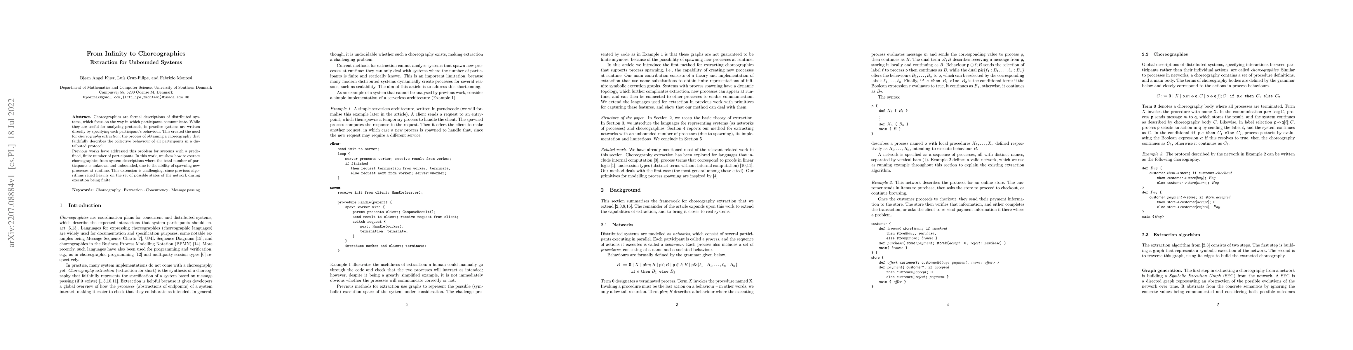 Thumbnail for From Infinity to Choreographies: Extraction for Unbounded Systems