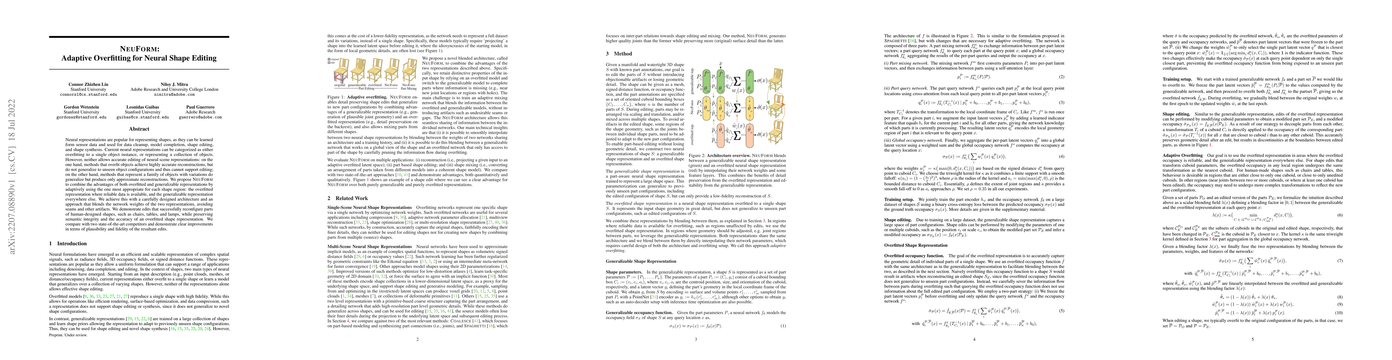 Thumbnail for NeuForm: Adaptive Overfitting for Neural Shape Editing