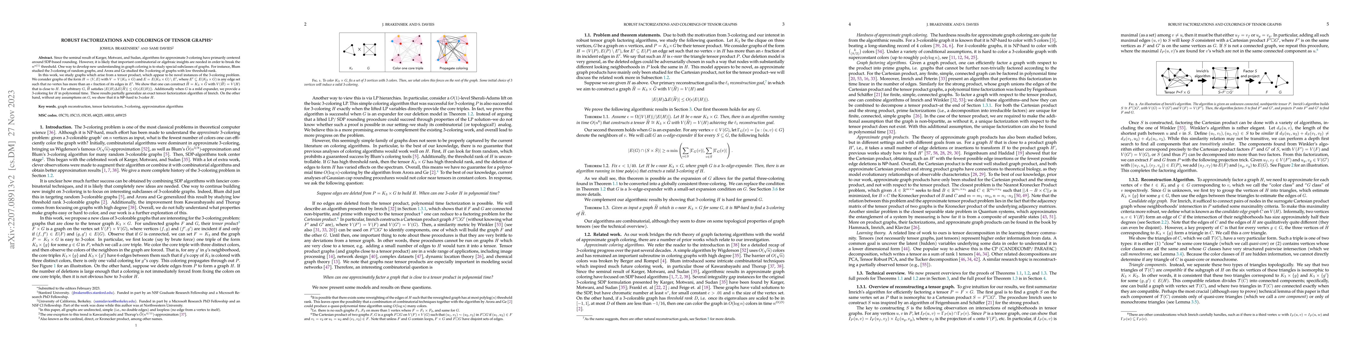 Thumbnail for Robust Factorizations and Colorings of Tensor Graphs