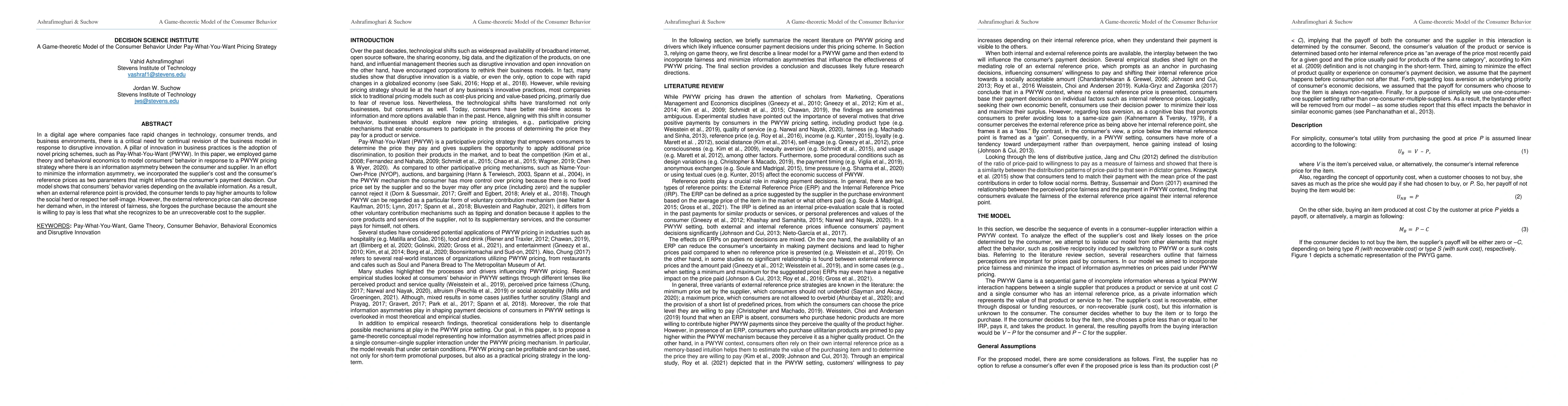Thumbnail for A Game-theoretic Model of the Consumer Behavior Under Pay-What-You-Want
  Pricing Strategy