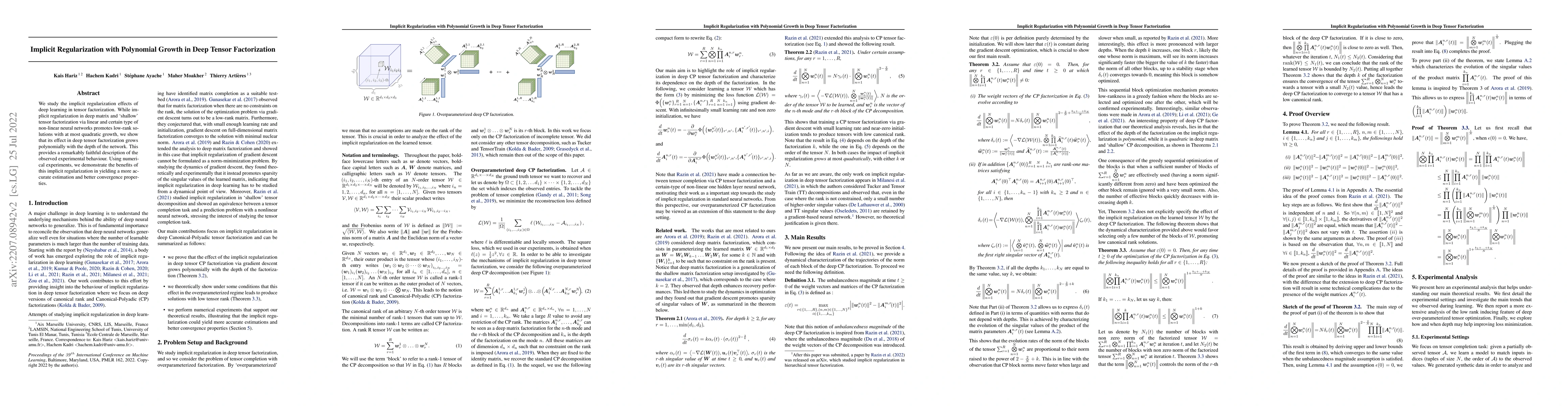 Thumbnail for Implicit Regularization with Polynomial Growth in Deep Tensor
  Factorization