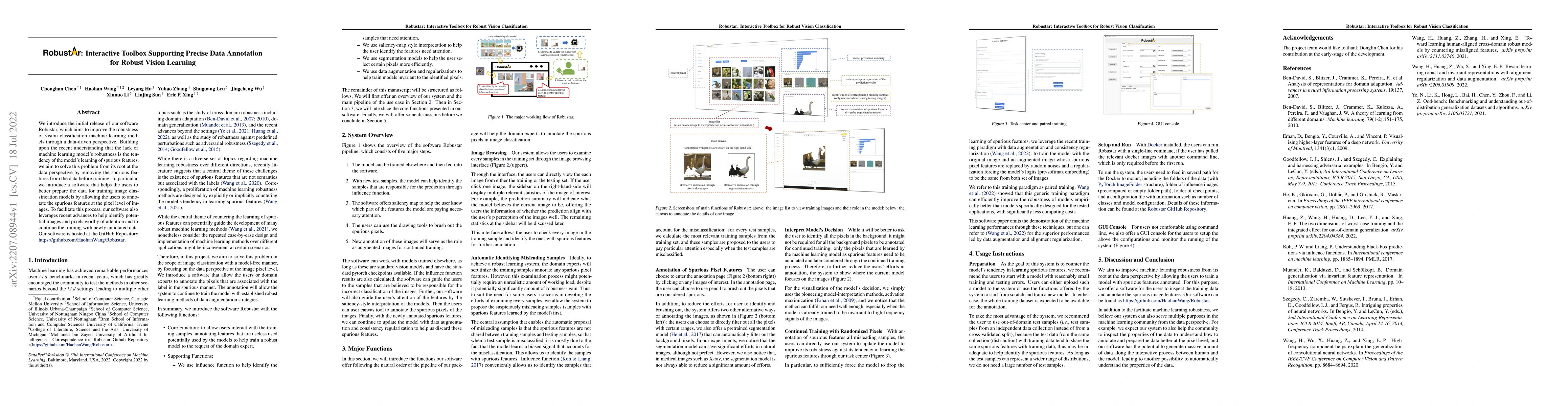 Thumbnail for Robustar: Interactive Toolbox Supporting Precise Data Annotation for
  Robust Vision Learning