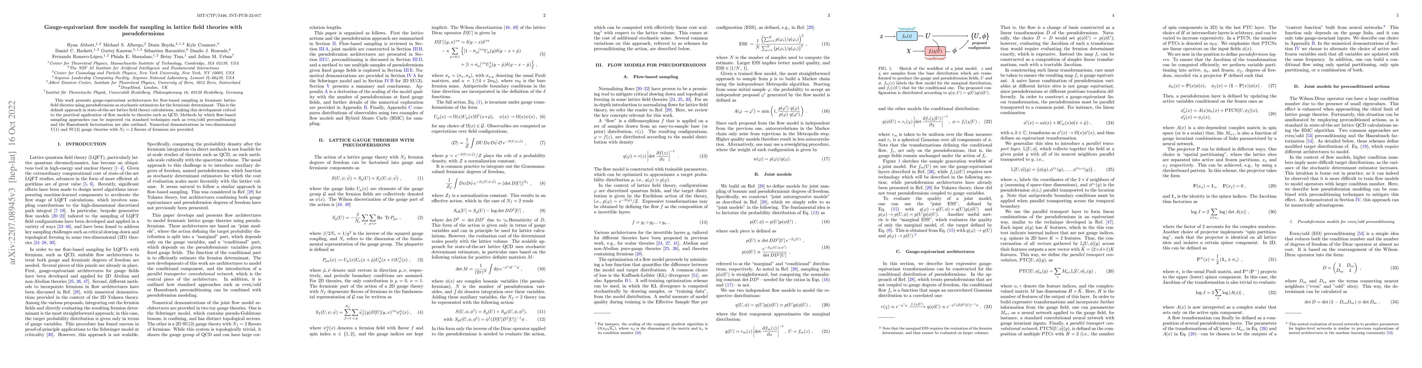 Thumbnail for Gauge-equivariant flow models for sampling in lattice field theories
  with pseudofermions