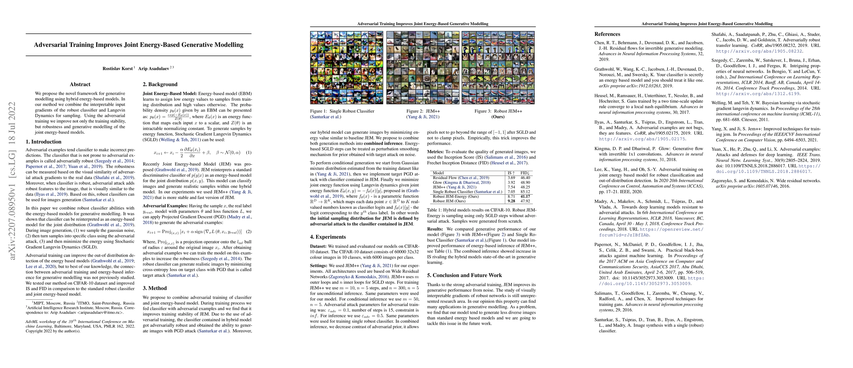 Thumbnail for Adversarial Training Improves Joint Energy-Based Generative Modelling