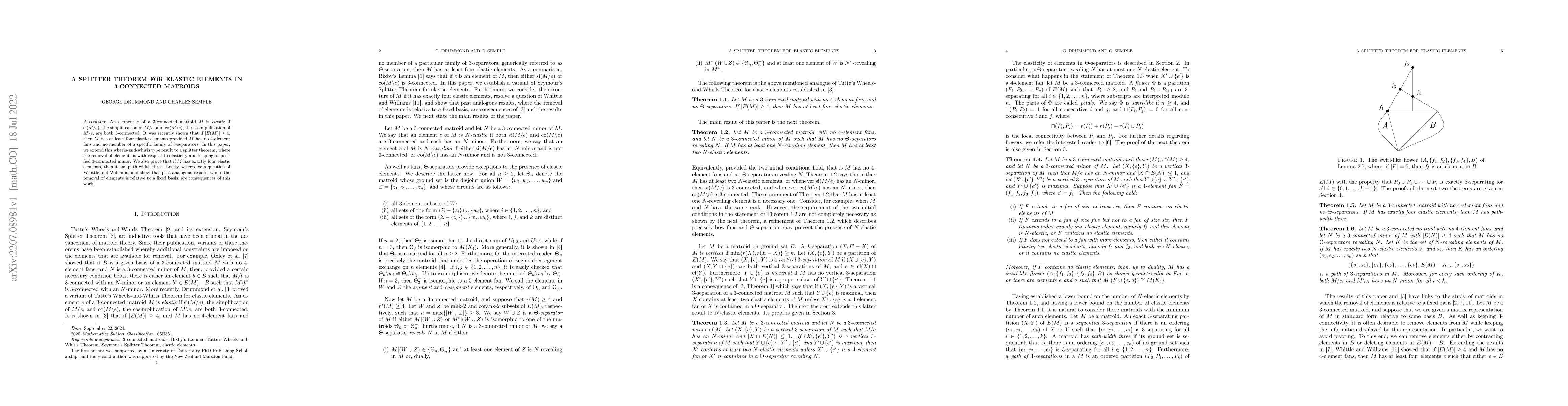 Thumbnail for A splitter theorem for elastic elements in $3$-connected matroids
