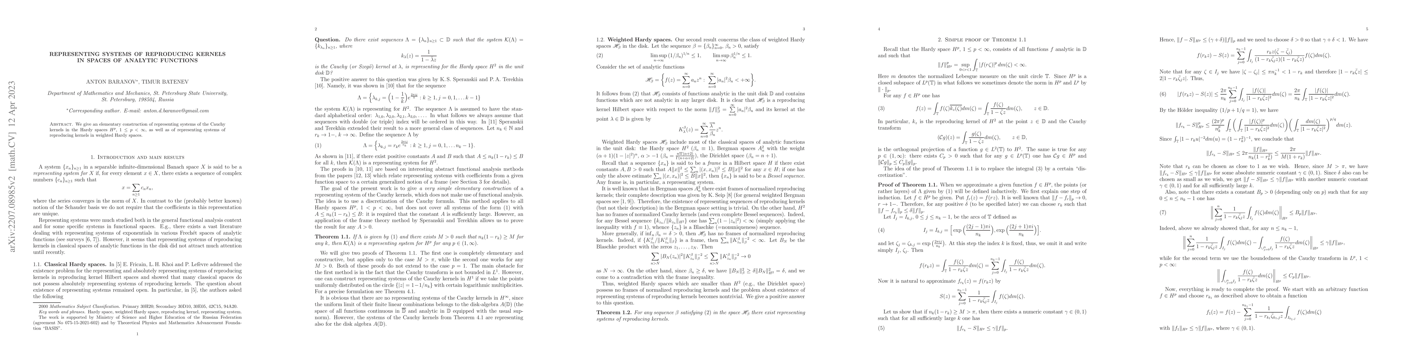 Thumbnail for Representing systems of reproducing kernels in spaces of analytic
  functions