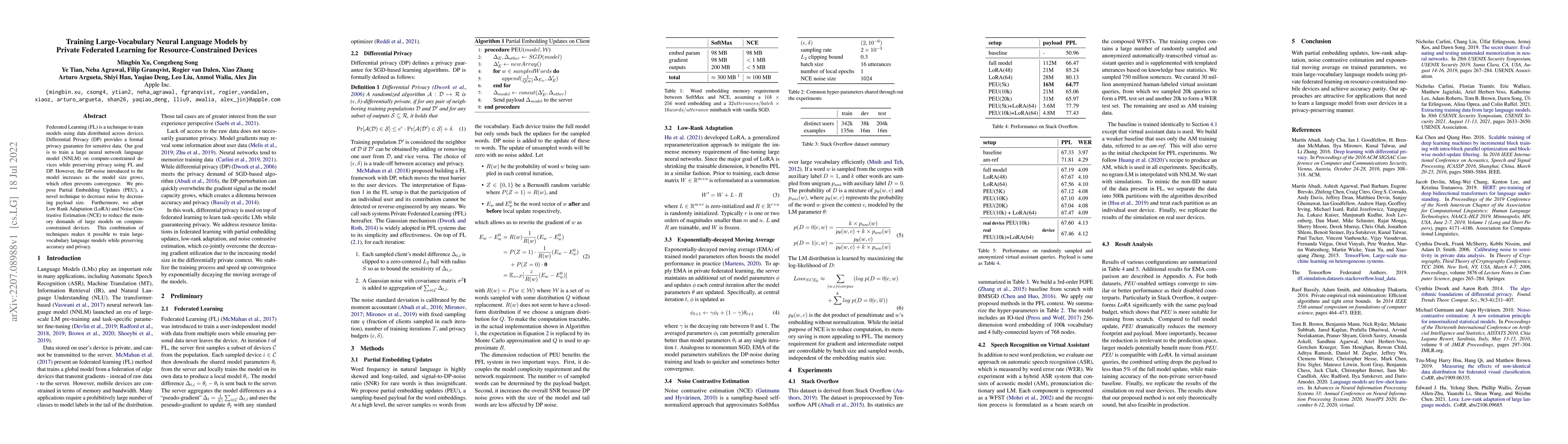 Thumbnail for Training Large-Vocabulary Neural Language Models by Private Federated
  Learning for Resource-Constrained Devices
