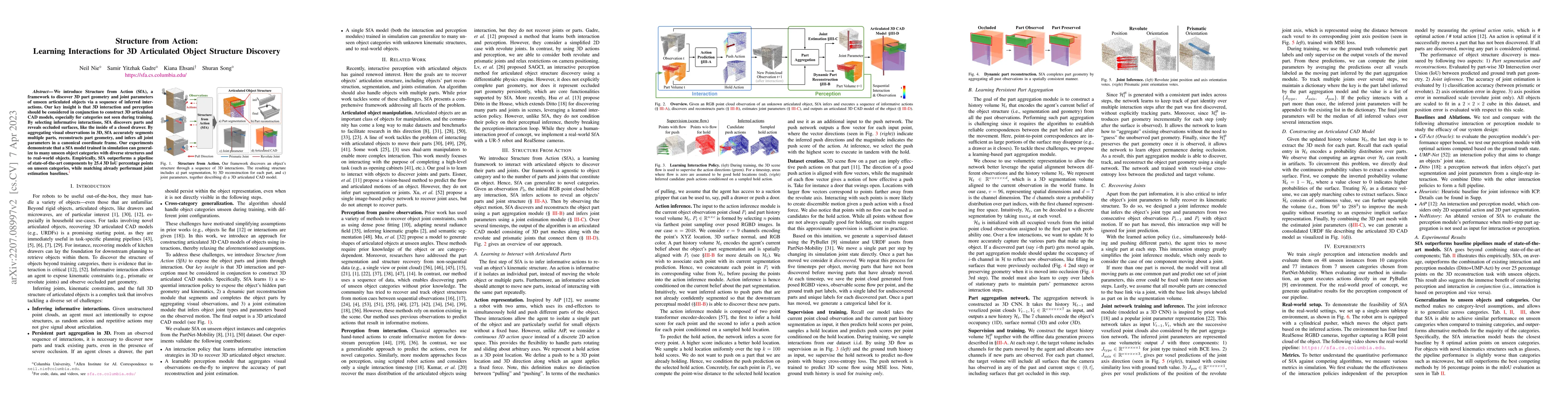Thumbnail for Structure from Action: Learning Interactions for Articulated Object 3D
  Structure Discovery