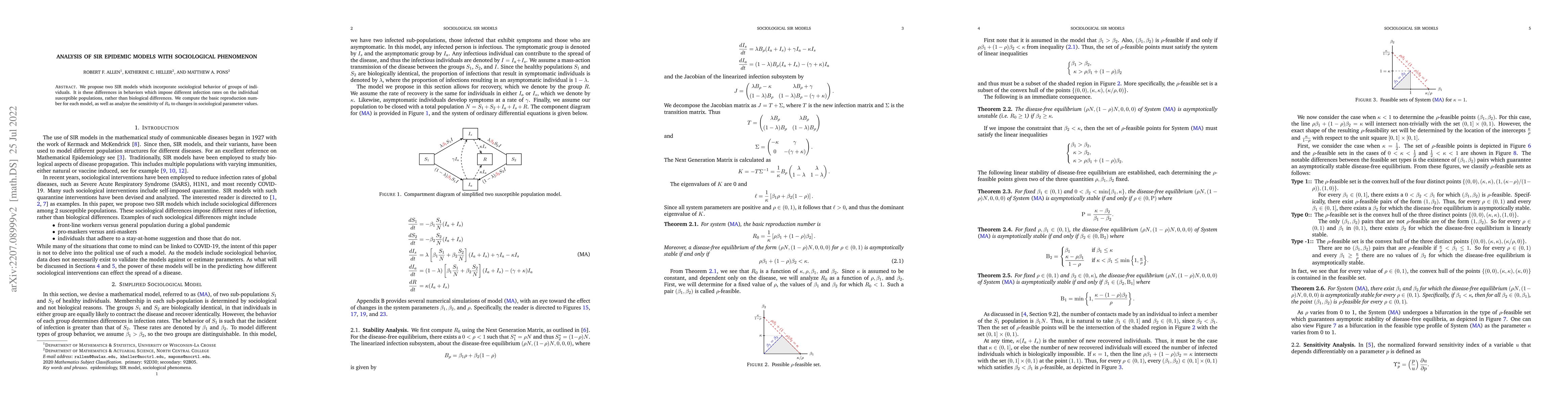 Thumbnail for Analysis of SIR epidemic models with sociological phenomenon