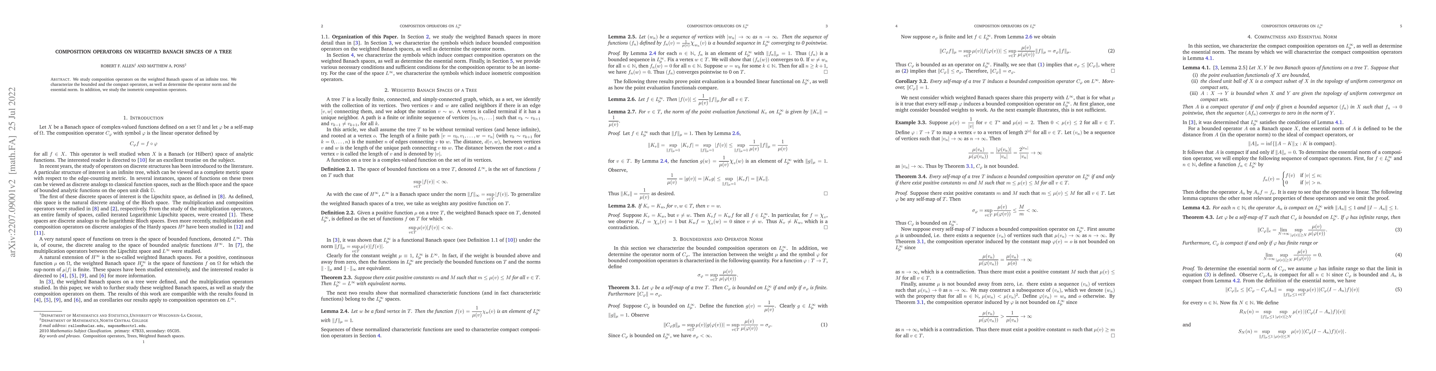 Thumbnail for Composition operators on weighted Banach spaces of a tree