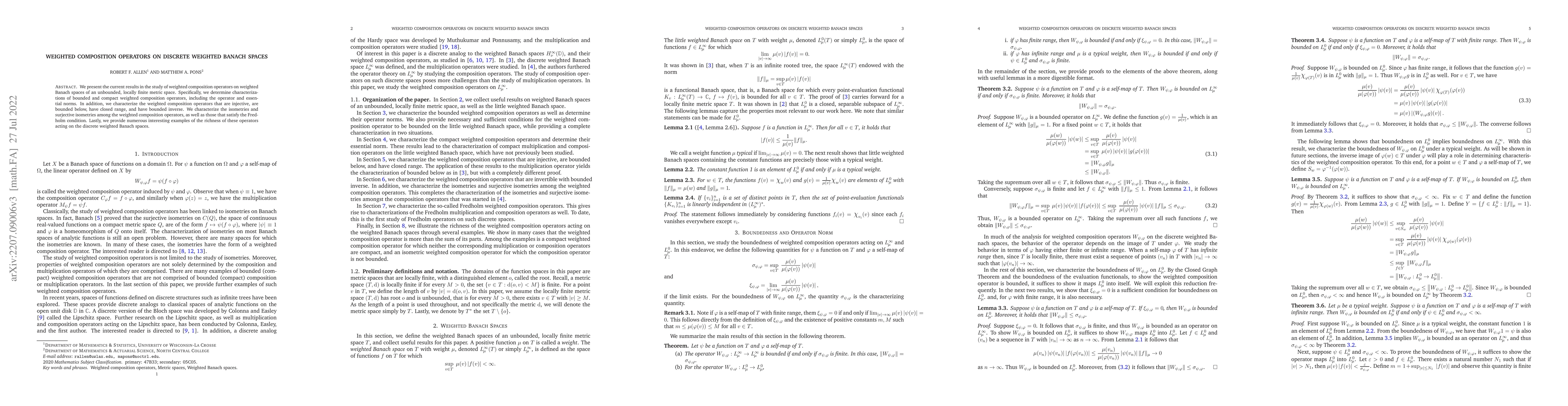 Thumbnail for Weighted composition operators on discrete weighted Banach spaces