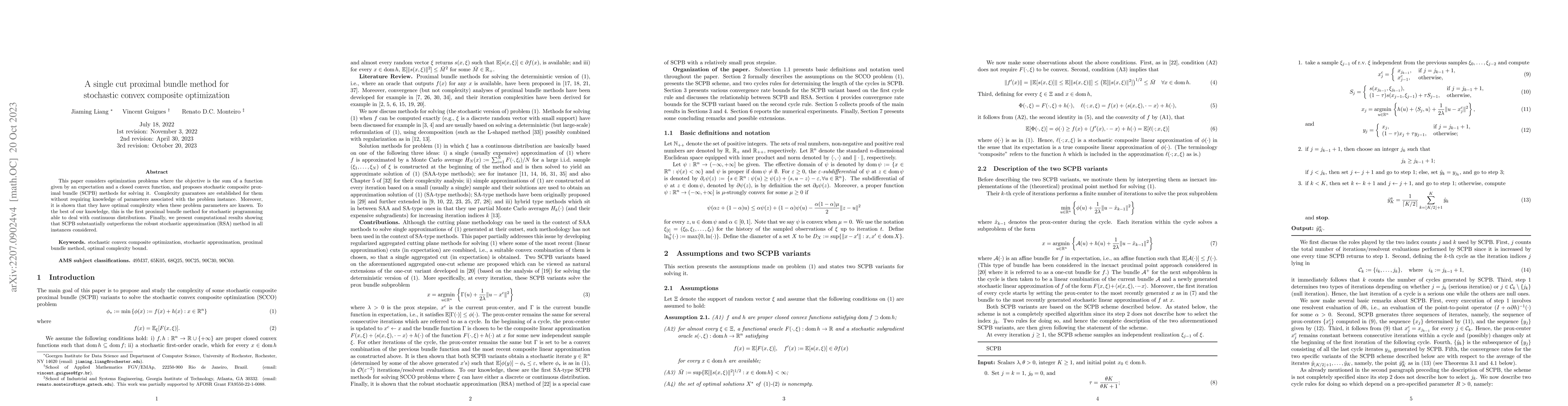 Thumbnail for A single cut proximal bundle method for stochastic convex composite
  optimization