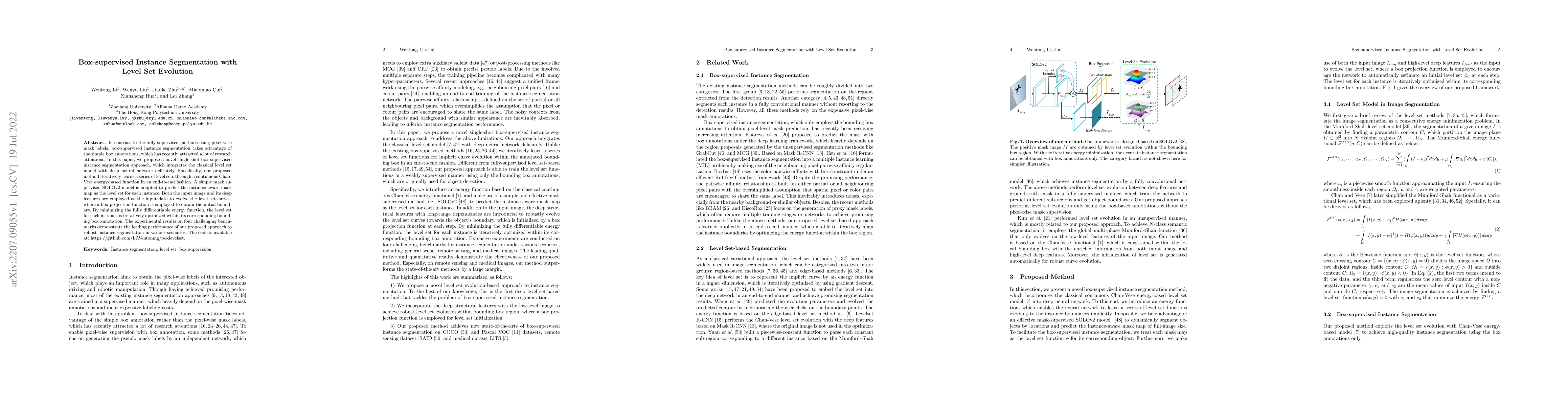 Thumbnail for Box-supervised Instance Segmentation with Level Set Evolution