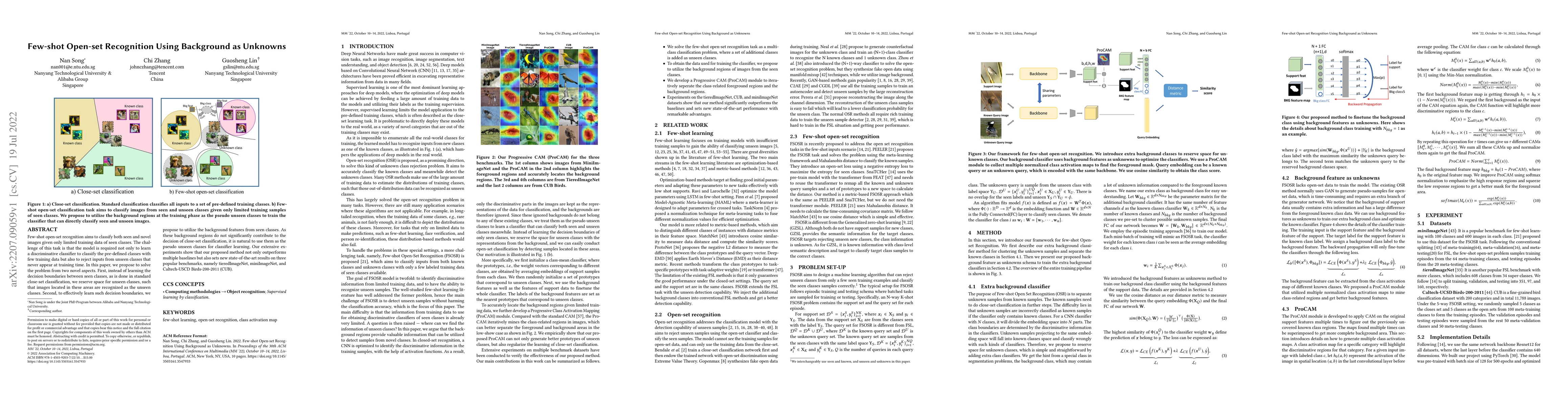Thumbnail for Few-shot Open-set Recognition Using Background as Unknowns