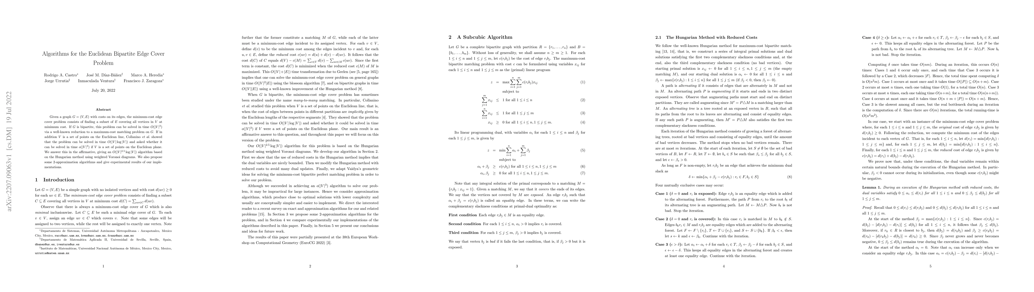 Thumbnail for Algorithms for the Euclidean Bipartite Edge Cover Problem