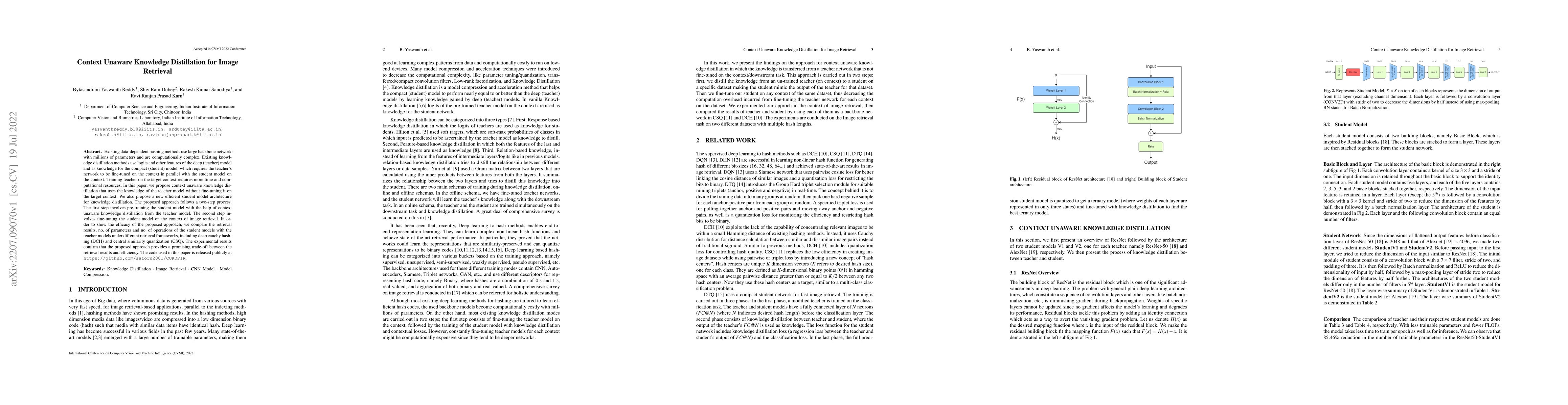Thumbnail for Context Unaware Knowledge Distillation for Image Retrieval