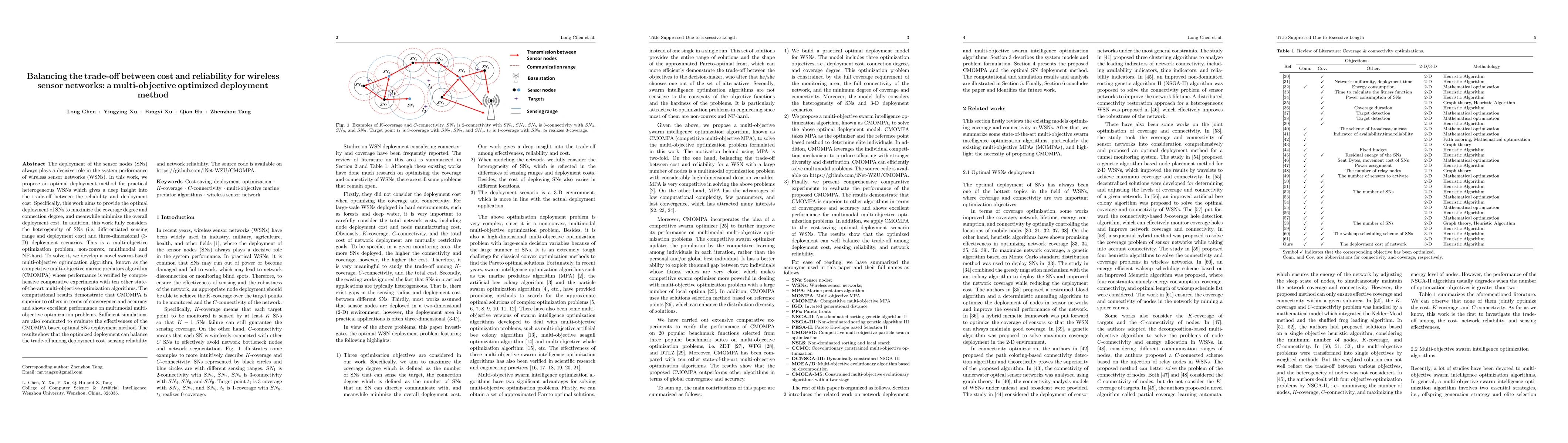 Thumbnail for Balancing the trade-off between cost and reliability for wireless sensor
  networks: a multi-objective optimized deployment method