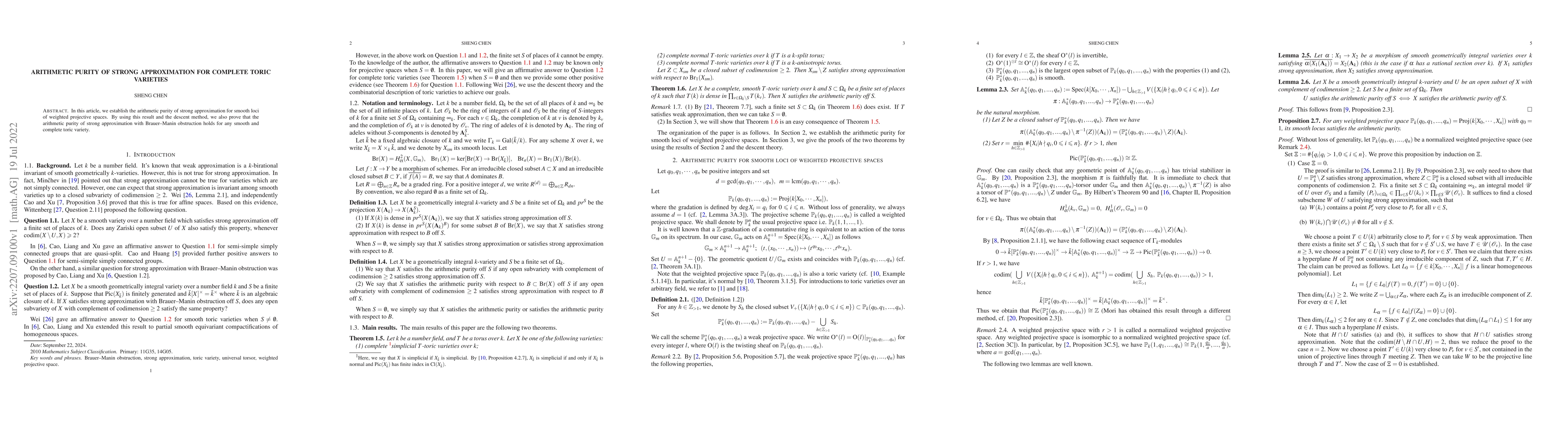 Thumbnail for Arithmetic purity of strong approximation for complete toric varieties