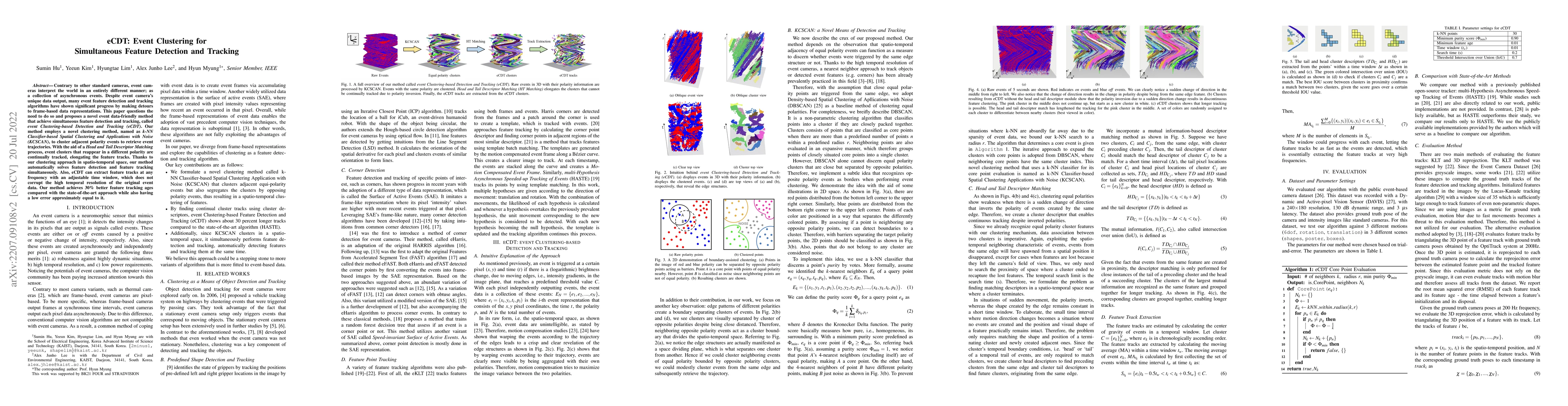 Thumbnail for eCDT: Event Clustering for Simultaneous Feature Detection and Tracking-