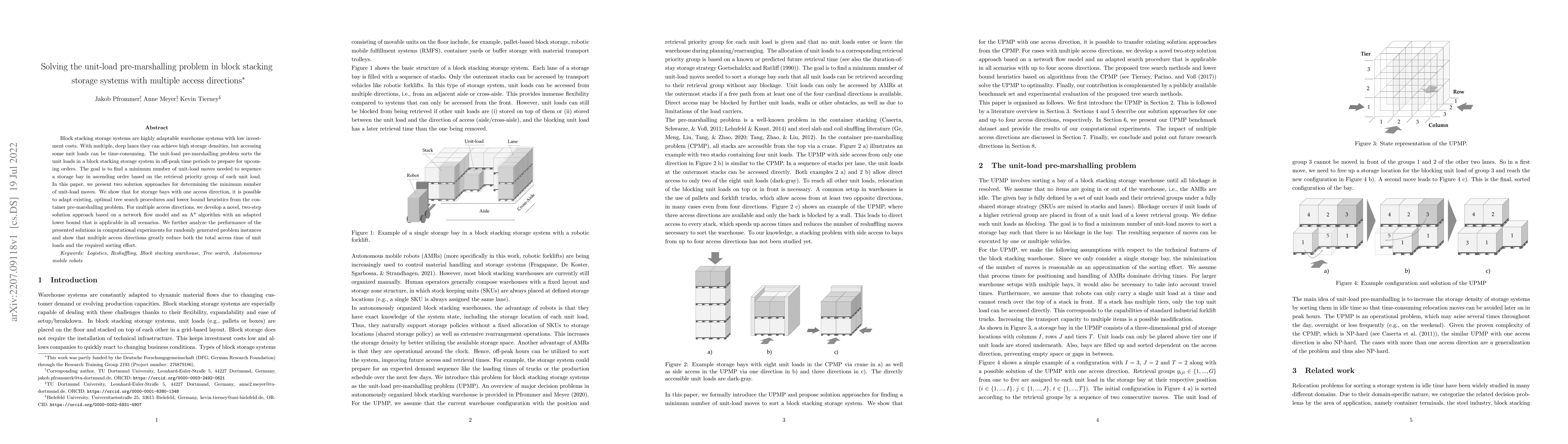 Thumbnail for Solving the unit-load pre-marshalling problem in block stacking storage
  systems with multiple access directions