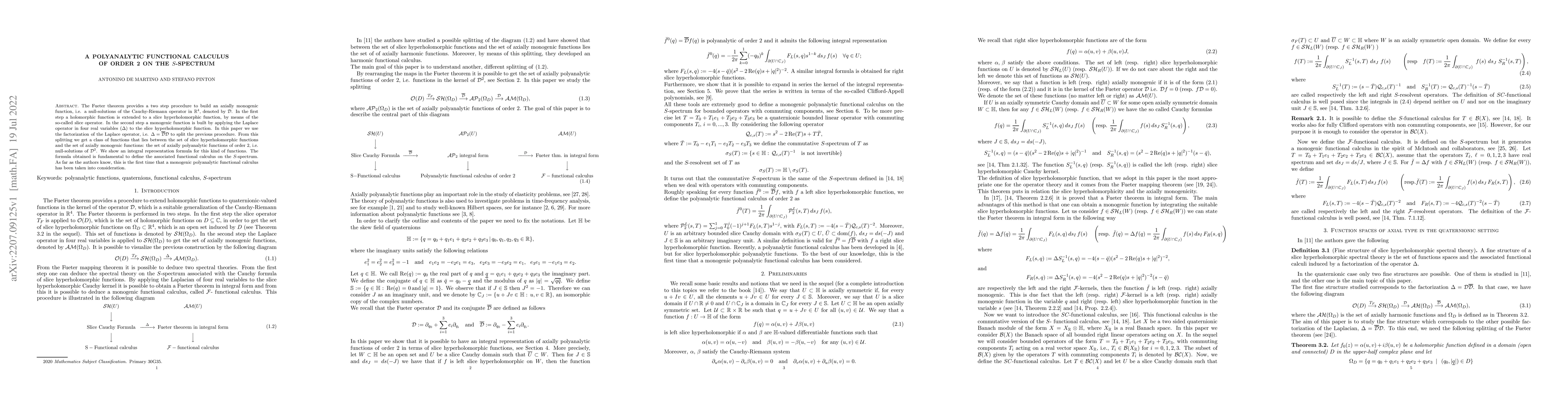 Thumbnail for A polyanalytic functional calculus of order 2 on the S-spectrum
