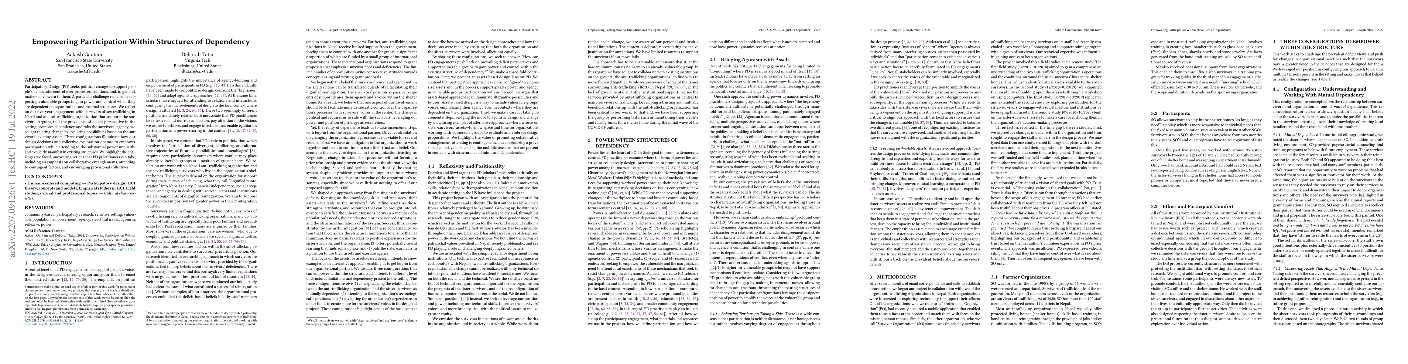 Thumbnail for Empowering Participation Within Structures of Dependency