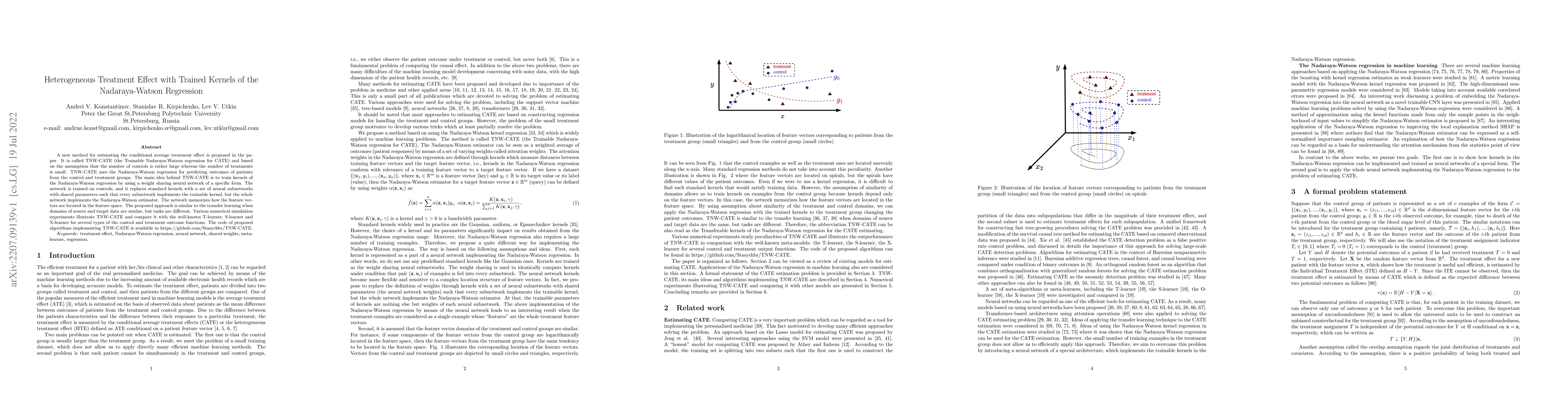 Thumbnail for Heterogeneous Treatment Effect with Trained Kernels of the
  Nadaraya-Watson Regression