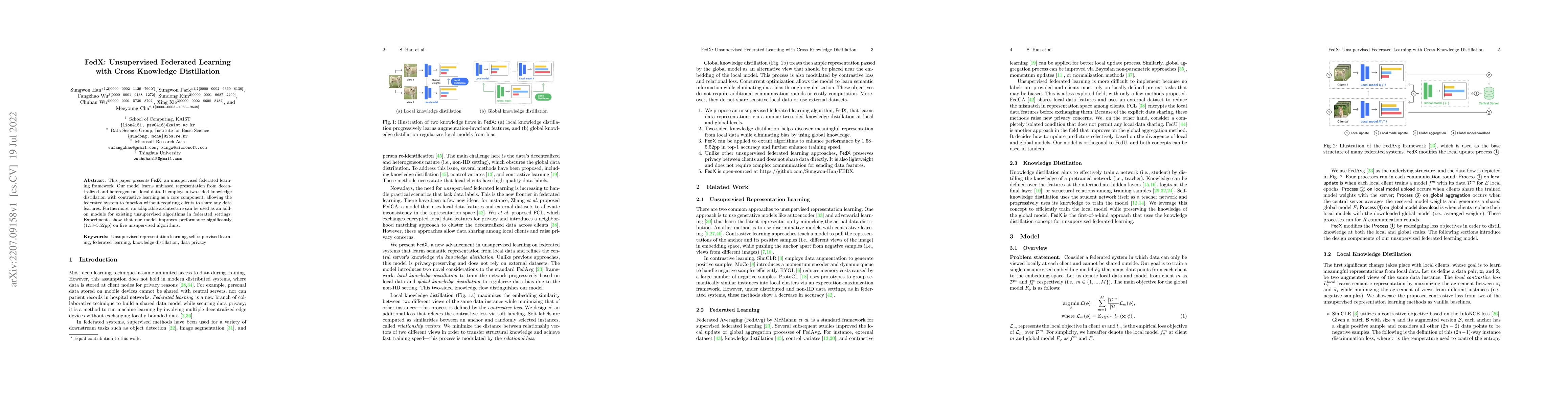 Thumbnail for FedX: Unsupervised Federated Learning with Cross Knowledge Distillation