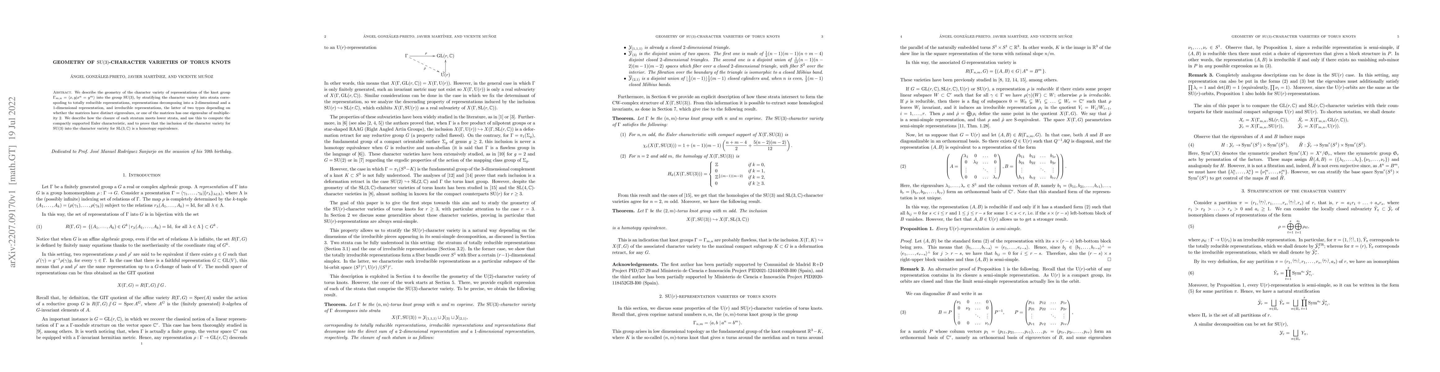 Thumbnail for Geometry of $\mathrm{SU}(3)$-character varieties of torus knots