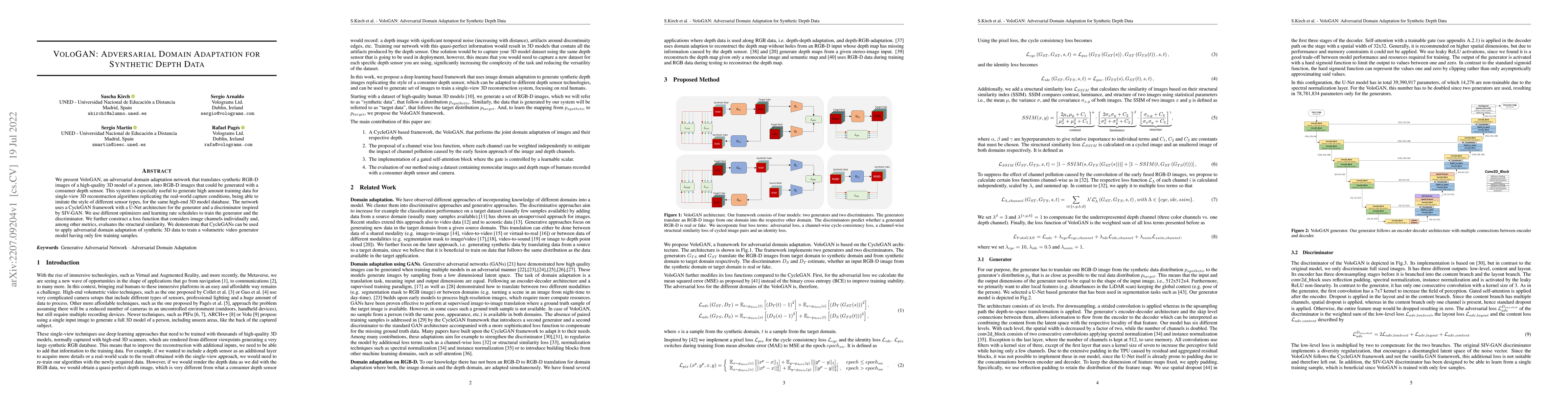 Thumbnail for VoloGAN: Adversarial Domain Adaptation for Synthetic Depth Data