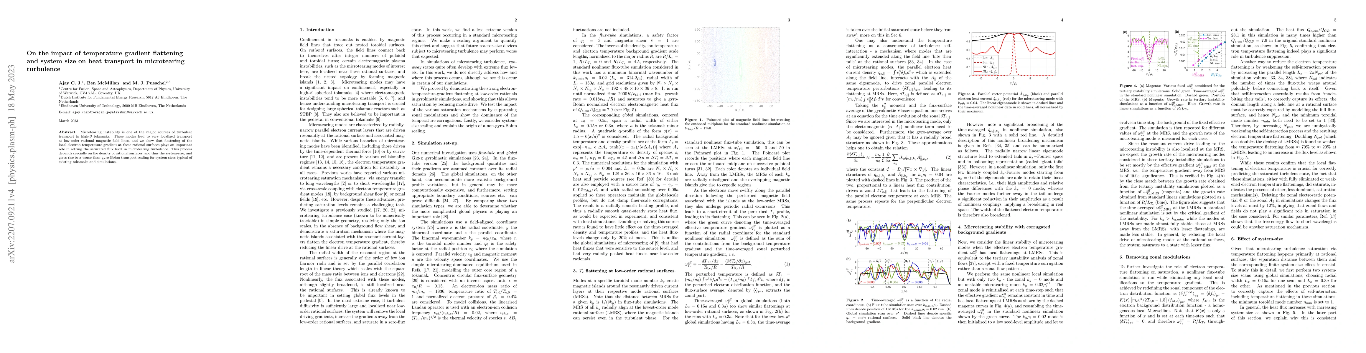 Thumbnail for Microtearing turbulence saturation via electron temperature flattening
  at low-order rational surfaces