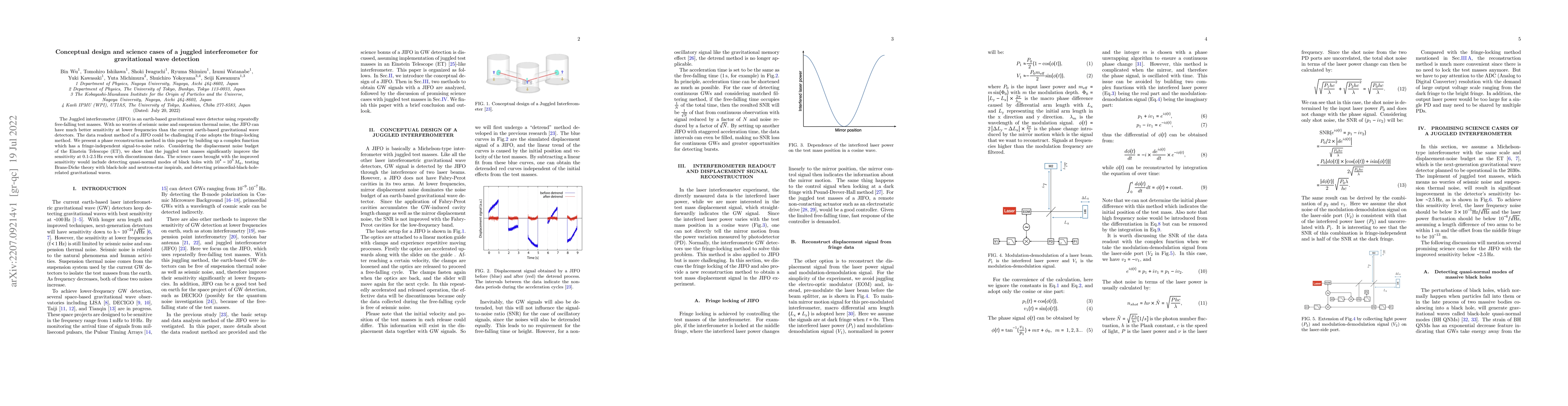 Thumbnail for Conceptual design and science cases of a juggled interferometer for
  gravitational wave detection