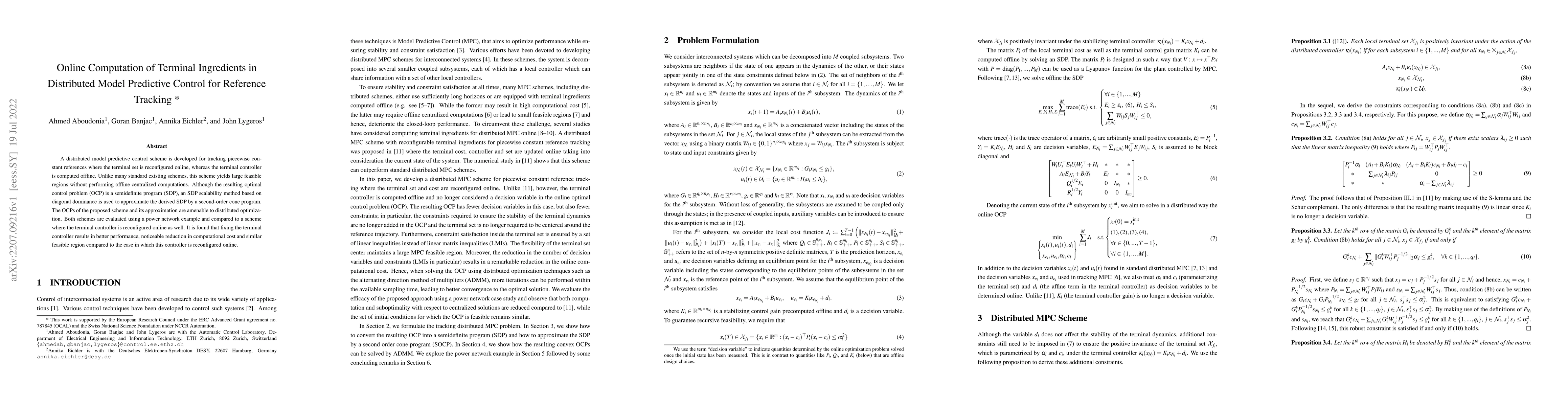 Thumbnail for Online Computation of Terminal Ingredients in Distributed Model
  Predictive Control for Reference Tracking