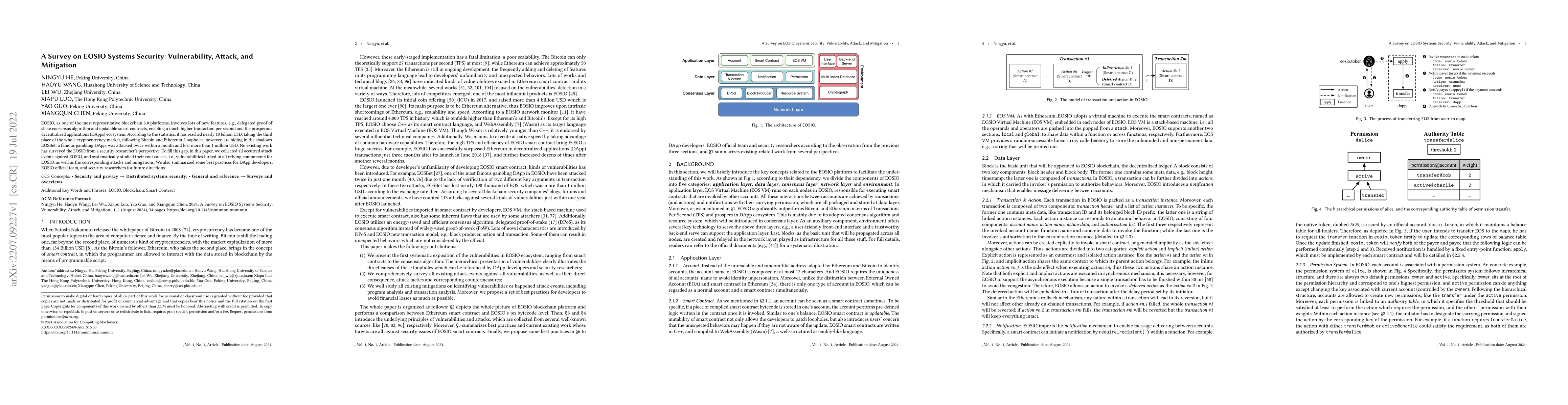 Thumbnail for A Survey on EOSIO Systems Security: Vulnerability, Attack, and
  Mitigation
