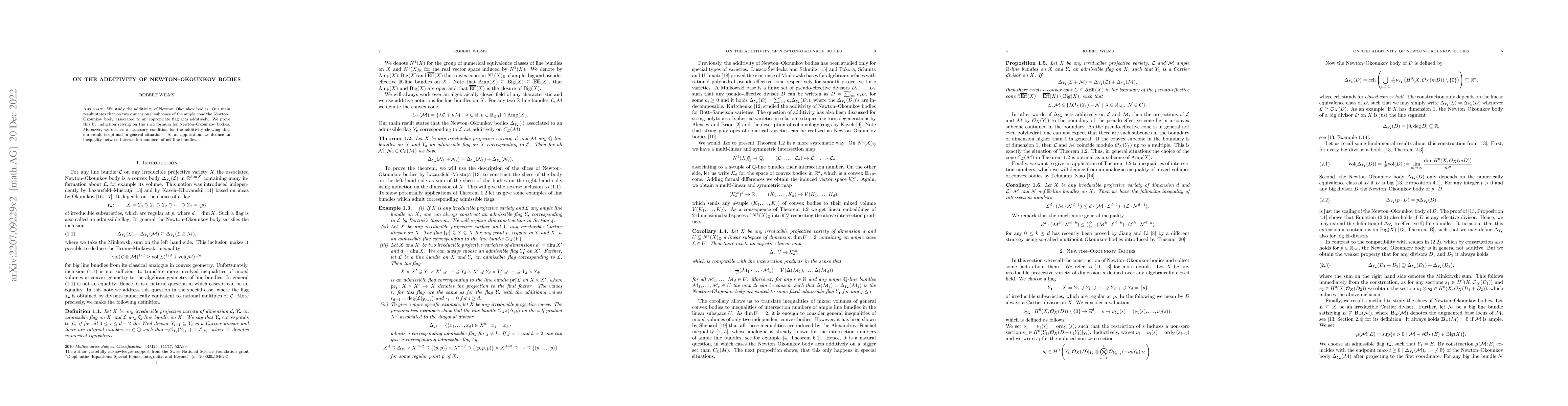 Thumbnail for On the additivity of Newton-Okounkov bodies