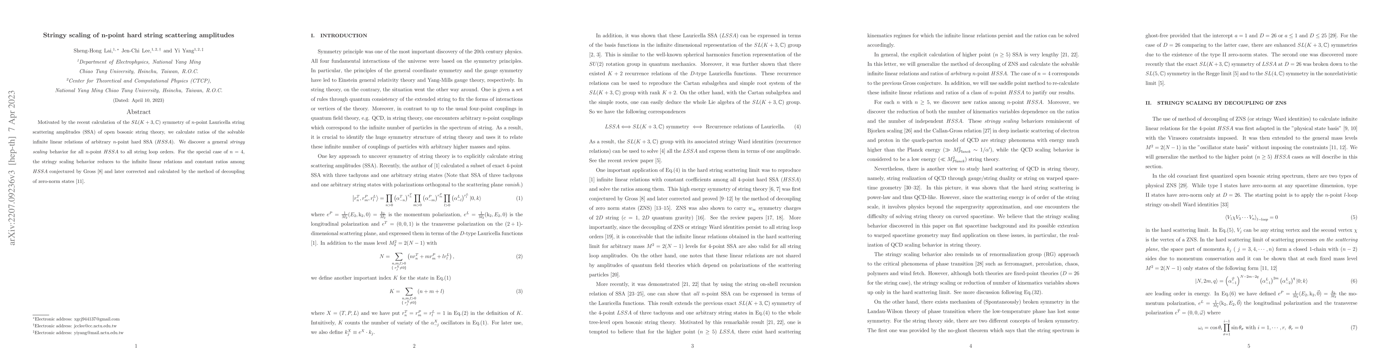 Thumbnail for Stringy scaling of n-point hard string scattering amplitudes