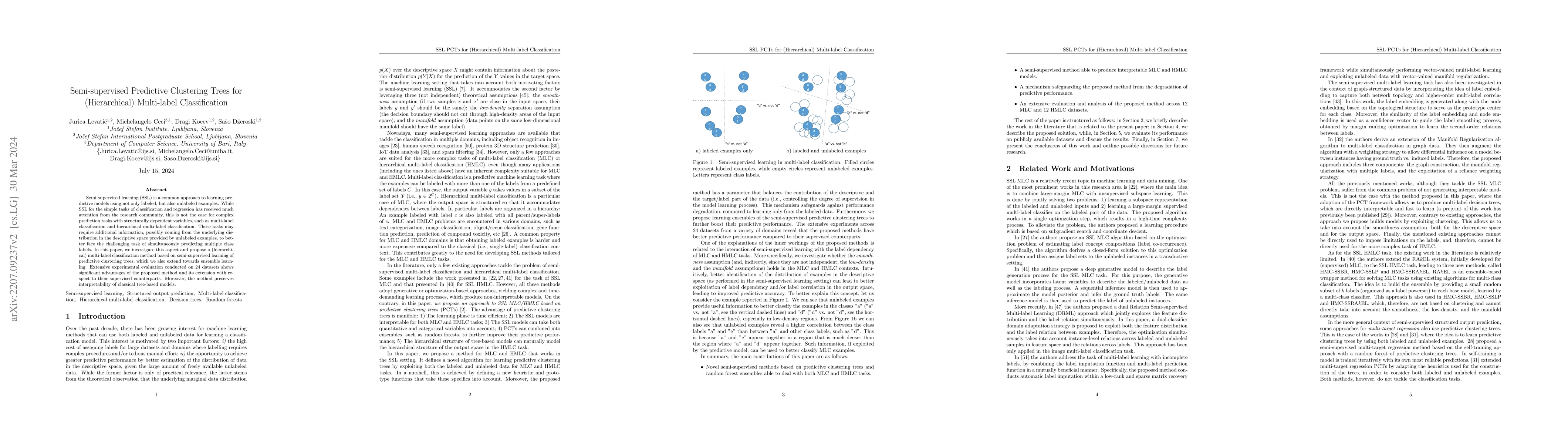 Thumbnail for Semi-supervised Predictive Clustering Trees for (Hierarchical)
  Multi-label Classification