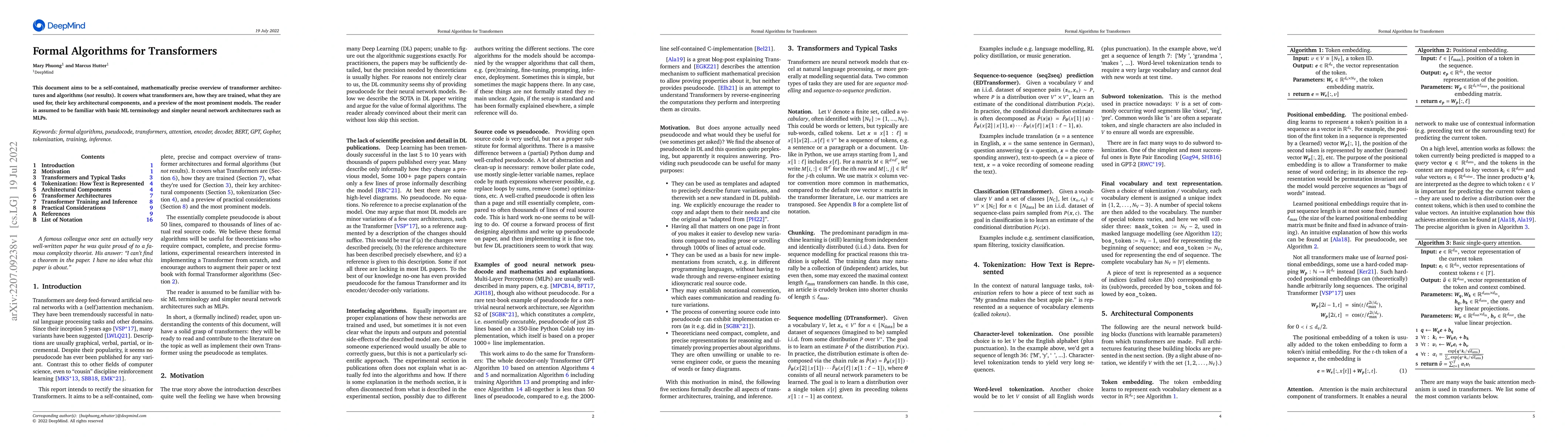 Thumbnail for Formal Algorithms for Transformers